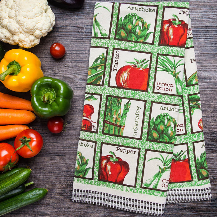 Printed Peppers Cotton Tea Towel