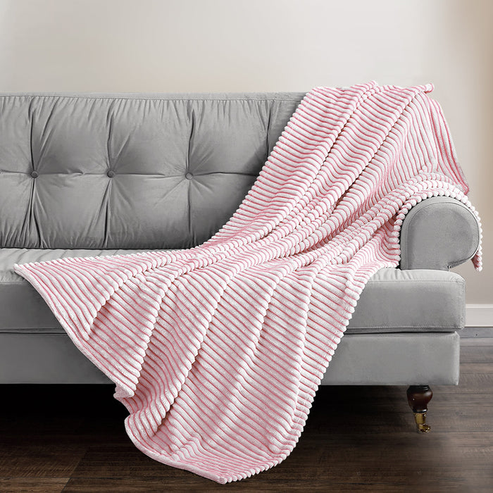Corduroy Plush Printed Pink Blanket