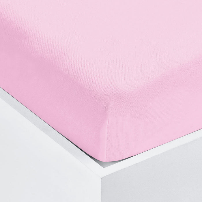 2 Pack Pink Flannelette Flat Cot Sheets