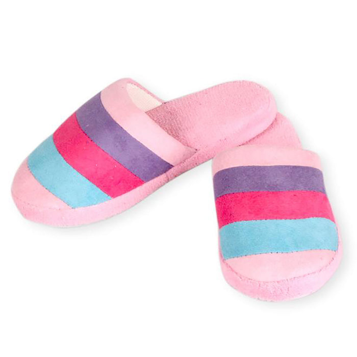 Pink Striped Slippers