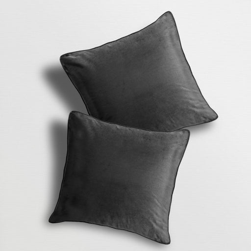 Luna Velvet Plain Charcoal Cushion Cover