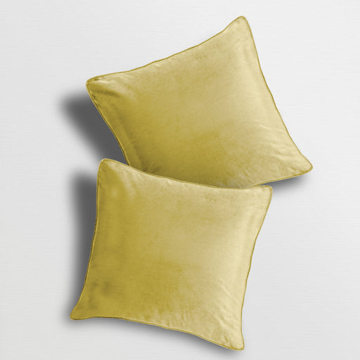 Luna Velvet Plain Yellow Cushion Cover