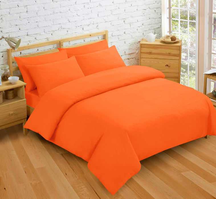 Plain Dyed Orange Duvet Cover & Pillowcase Set