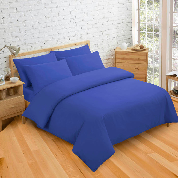 Plain Dyed Blue Duvet Cover & Pillowcase Set