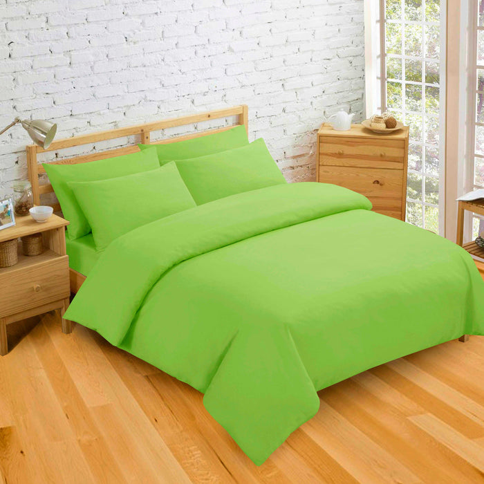 Plain Dyed Lime Green Duvet Cover & Pillowcase Set