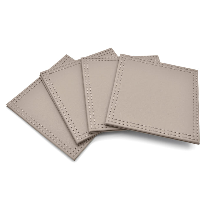 Pack of 4 Latte Faux Leather Coasters