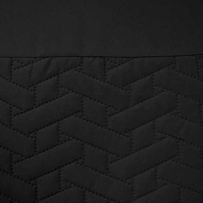 Quilted Geo Embossed Black Duvet Cover & Pillowcase Set