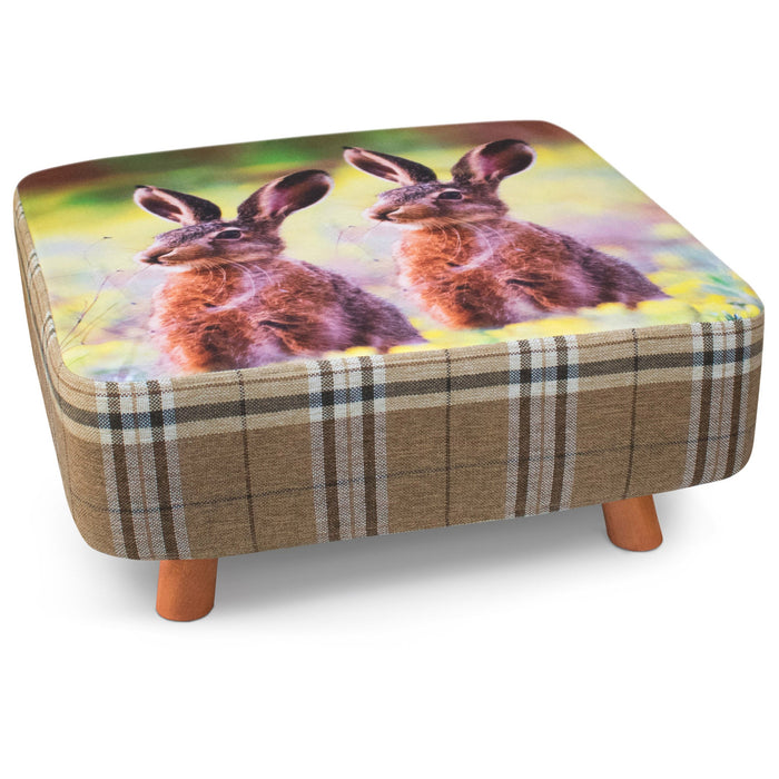 Luxury Rabbits Square Footstool