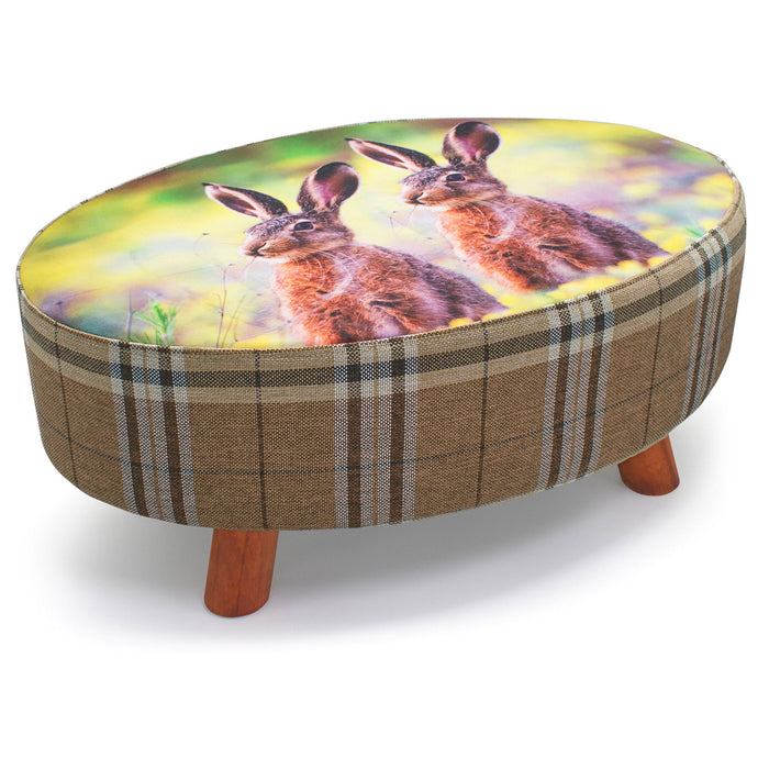 Luxury Rabbits Oval Footstool