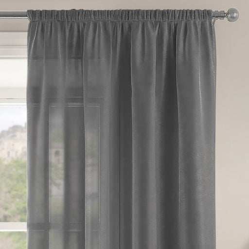 Riva Charcoal Slot Top Voile Panel