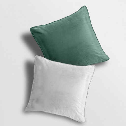 Luna Velvet Plain Sage / White Cushion Cover