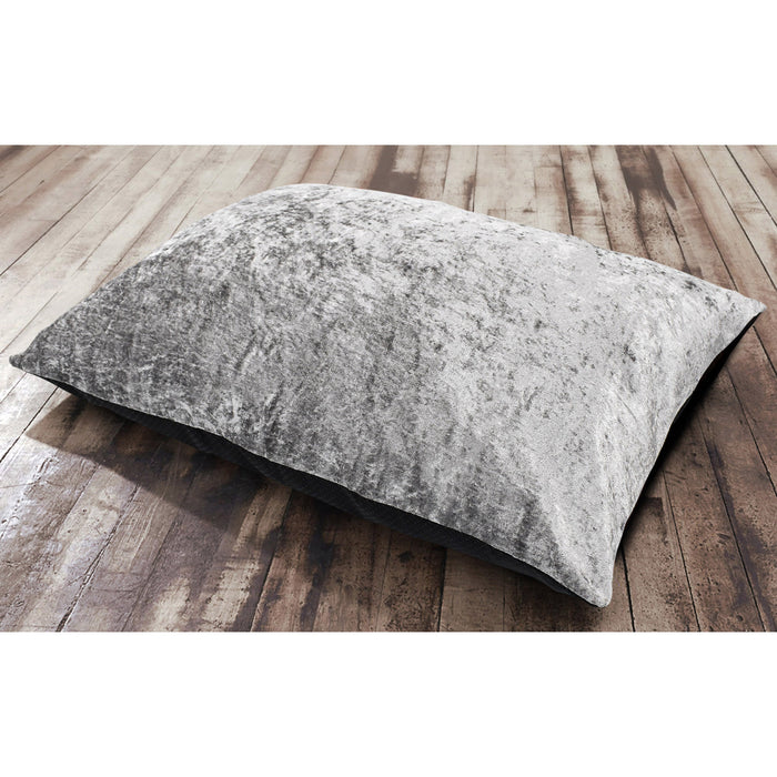 Silver Crushed Velvet Floor Cushion