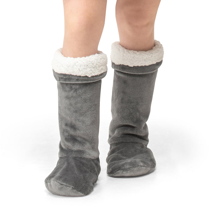 Grey Oversized Slipper Socks