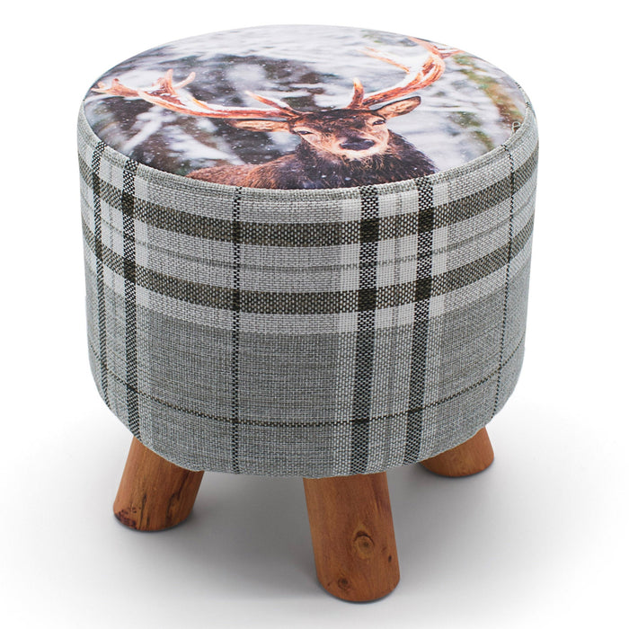 Luxury Stag Round Footstool