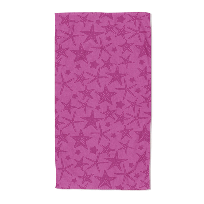 Starfish Pink Embossed Jacquard Beach Towel