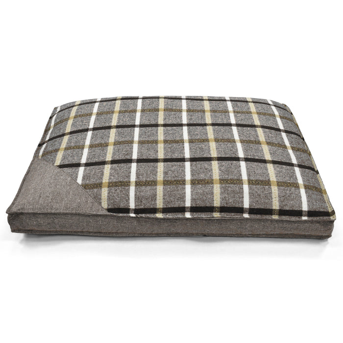Check Stripe Natural Lounger Pet Bed