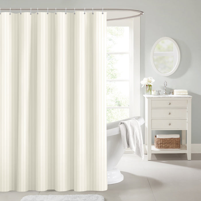 Luxury Cream Striped Shower Curtain