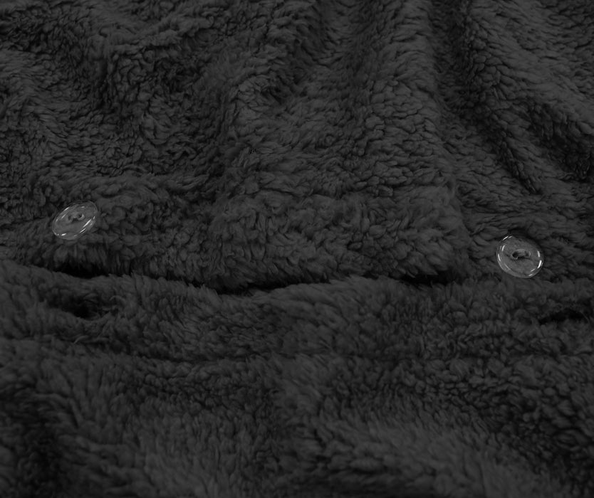 Teddy Fleece Charcoal Duvet Cover & Pillowcase Set