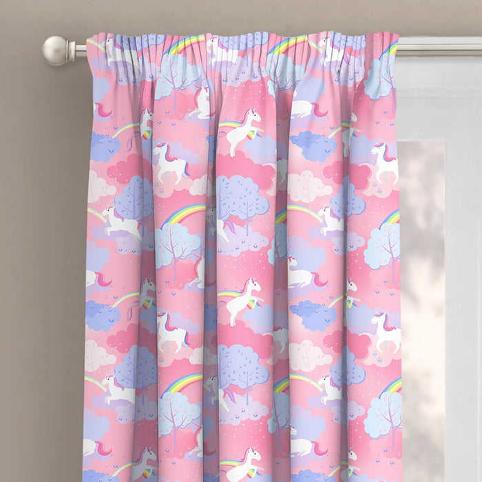 Unicorn Rainbow Pencil Pleat Curtains