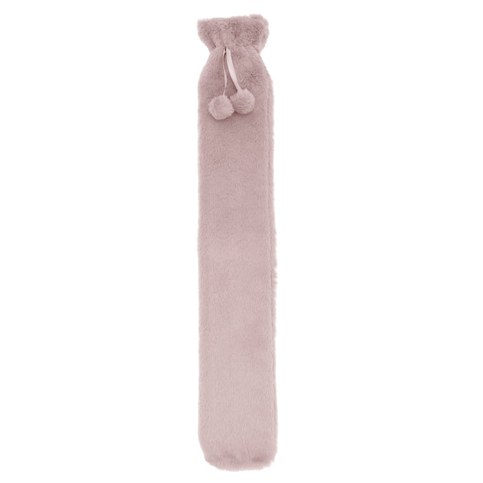 Hot Water Bottle with Supersoft Velour Blush Pink Thermal Cover