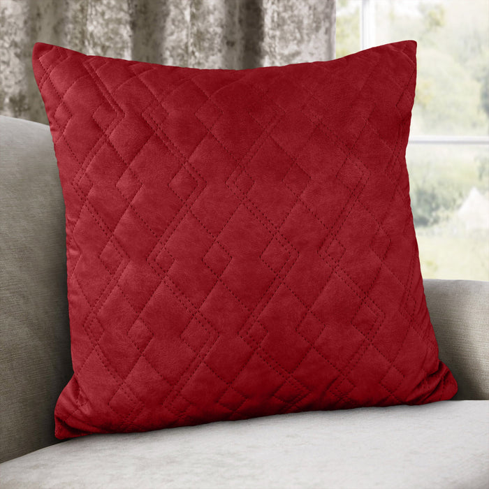 Velvet Diamond Red Cushion Cover