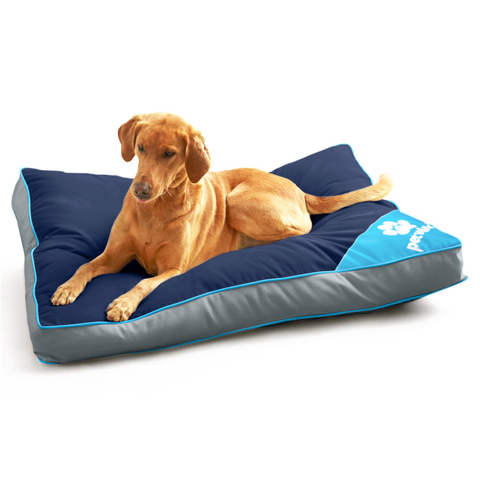 Waterproof Navy & Aqua Pet Bed