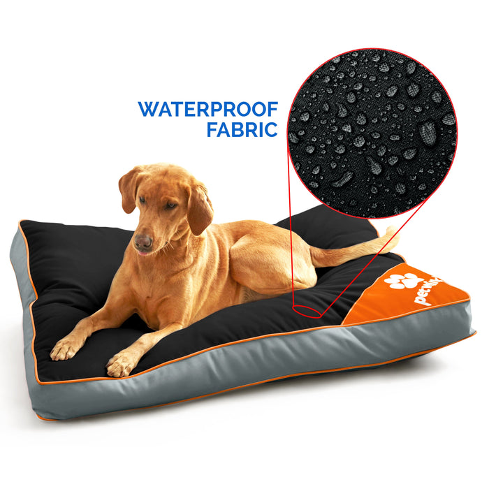 Waterproof Black & Orange Pet Bed