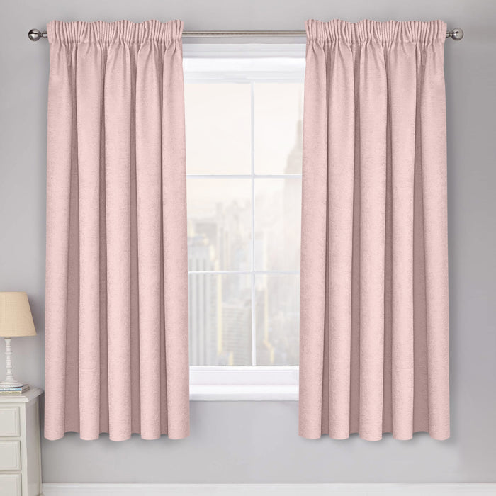 Westwood Blush Pink Dimout Pencil Pleat Curtains