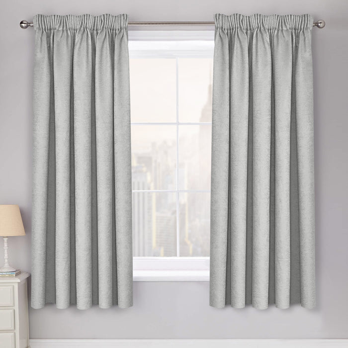 Westwood Silver Dimout Pencil Pleat Curtains