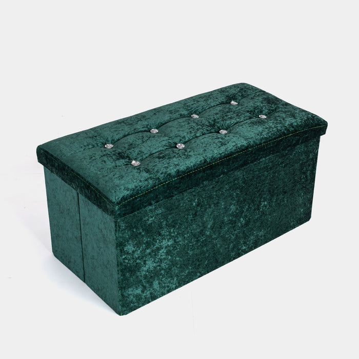 Large Emerald Crushed Velvet Storage Box