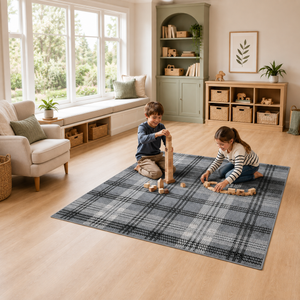 Home Republic Tartan Check Rug Low Pile