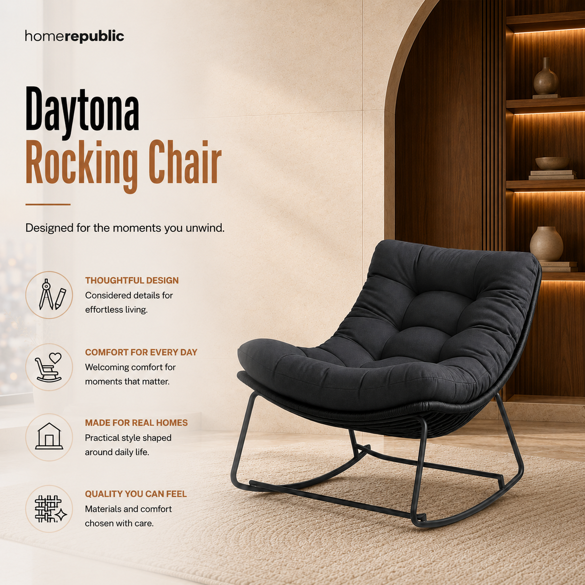 Home Republic Daytona Rocking Chair