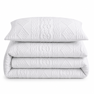 Velosso Quilted Knit Pinsonic Duvet Cover And Pillowcase Set