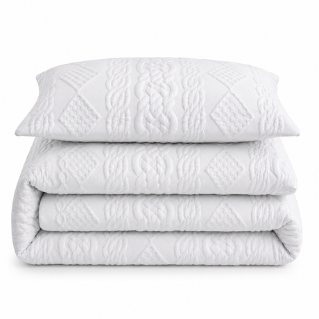 Velosso Quilted Knit Pinsonic Duvet Cover And Pillowcase Set