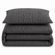 Velosso Quilted Knit Pinsonic Duvet Cover And Pillowcase Set