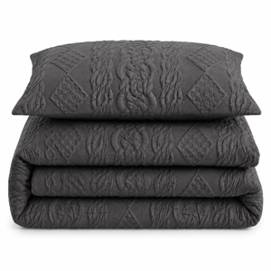 Velosso Quilted Knit Pinsonic Duvet Cover And Pillowcase Set
