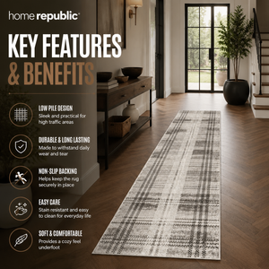 Home Republic Tartan Check Runner Low Pile
