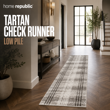 Home Republic Tartan Check Runner Low Pile