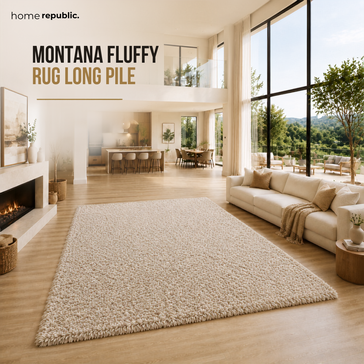 Home Republic Montana Fluffy Rug Long Pile