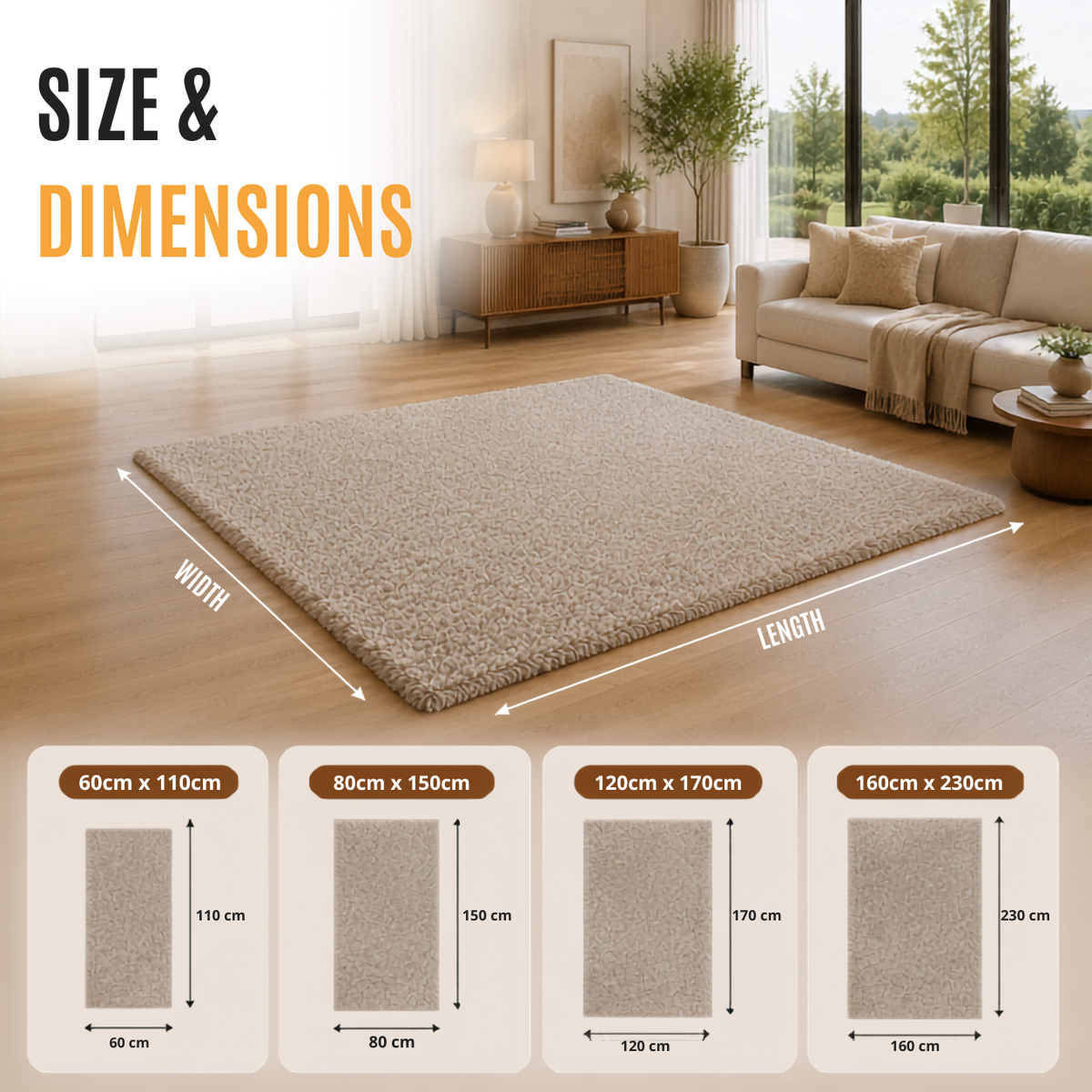 Home Republic Montana Fluffy Rug Long Pile