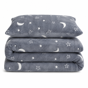 Velosso Glow in The Dark Teddy Moon & Stars Duvet Cover & Pillowcase Set