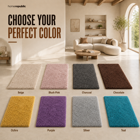 Home Republic Alaska Sponge Back Foldable Rug Long Pile