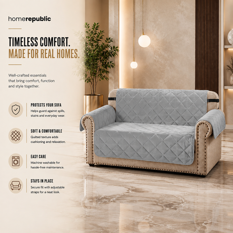 Home Republic Matt Velvet Sofa Protector
