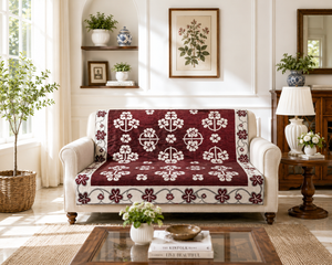 Ashley Mills Chenille Floral Throw 100% Cotton
