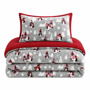 Velosso Penguins Teddy Duvet Cover & Pillowcase Set