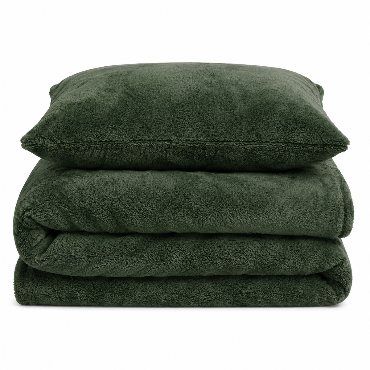 Velosso Plain Teddy Fleece Duvet Cover And Pillowcase Set