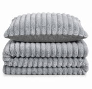 Velosso Jumbo Cord Faux Rabbit Fur Duvet Cover and Pillowcase Set