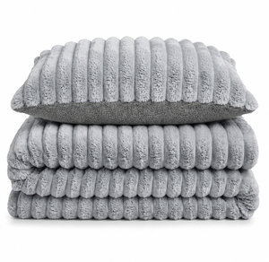 Velosso Jumbo Cord Faux Rabbit Fur Duvet Cover and Pillowcase Set