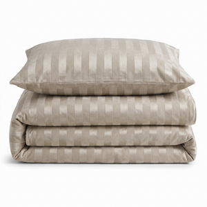 Velosso Oslo Luxury Velvet Stripe Duvet Cover And Pillowcase Set