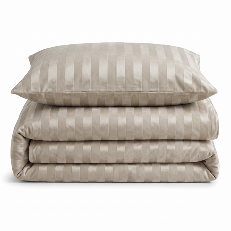 Velosso Oslo Luxury Velvet Stripe Duvet Cover And Pillowcase Set